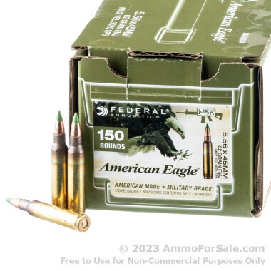 150 Rounds of 62gr FMJ 5.56x45 Ammo by Federal