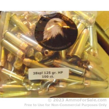 100 Rounds of 125gr JHP .38 Spl Ammo by M.B.I.