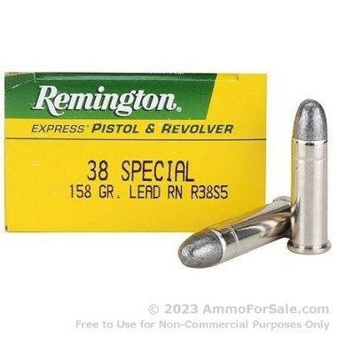 50 Rounds of 158gr LRN .38 Spl Ammo by Remington Express