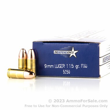 1000 Rounds of 115gr FMJ 9mm Ammo by Independence