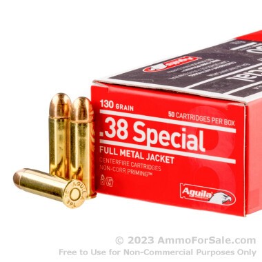 1000 Rounds of 130gr FMJ .38 Spl Ammo by Aguila