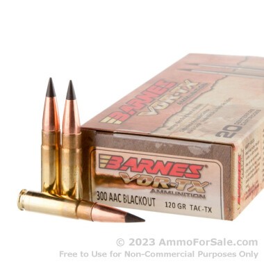 20 Rounds of 120gr Polymer Tipped .300 AAC Blackout Ammo by Barnes VOR-TX