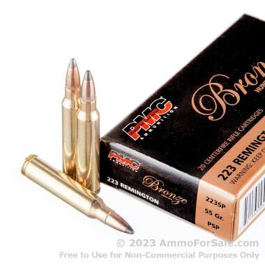 20 Rounds of 55gr PSP .223 Ammo by PMC