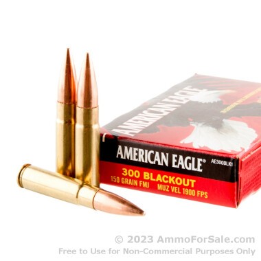 20 Rounds of 150gr FMJ .300 AAC Blackout Ammo by Federal American Eagle