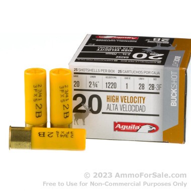 25 Rounds of #2 Buck 20ga Ammo by Aguila