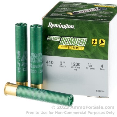25 Rounds of 5/8 ounce #4 bismuth shot .410 Ammo by Remington