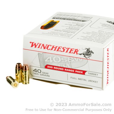 200 Rounds of 165gr FMJ .40 S&W Ammo by Winchester