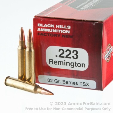 50 Rounds of 62gr TSX .223 Ammo by Black Hills Ammunition