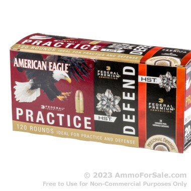 380 AUTO - 95GR FMJ & 99GR HST Combo Pack - Federal - 120 Rounds