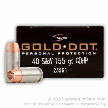 20 Rounds of 155gr JHP .40 S&W Ammo by Speer