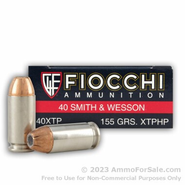 50 Rounds of 155gr JHP .40 S&W Ammo by Fiocchi