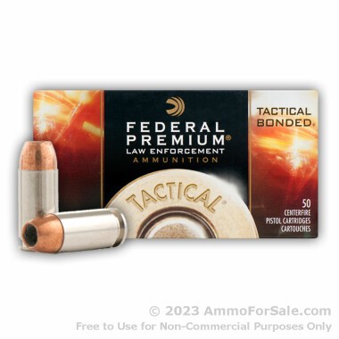 50 Rounds of 180gr JHP .40 S&W Ammo by Federal Tactical Bonded