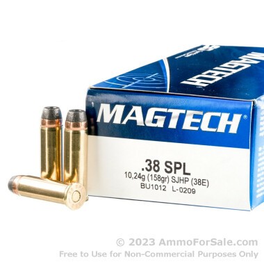 1000 Rounds of 158gr SJHP .38 Spl Ammo by Magtech