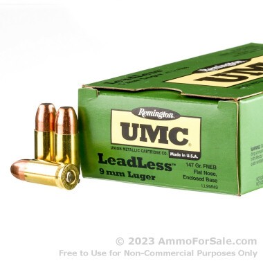 50 Rounds of 147gr FNEB 9mm Ammo by Remington