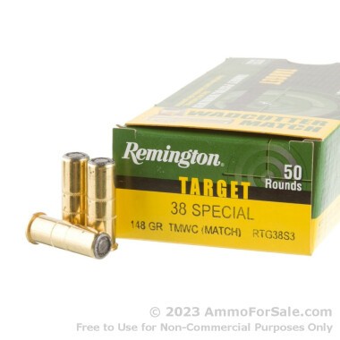 50 Rounds of 148gr Lead Wadcutter .38 Spl Ammo by Remington