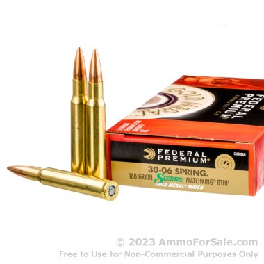 20 Rounds of 168gr HPBT 30-06 Springfield Ammo by Federal