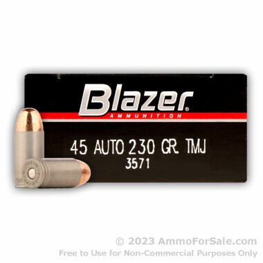 50 Rounds of 230gr FMJ .45 ACP Ammo by Blazer
