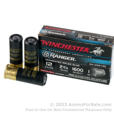 5 Rounds of 1 ounce segmented rifled slug 12ga Ammo by Winchester