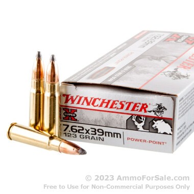 20 Rounds of 123gr SP 7.62x39mm Ammo by Winchester Super-X