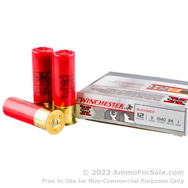 5 Rounds of #1 Buck 12ga Ammo by Winchester