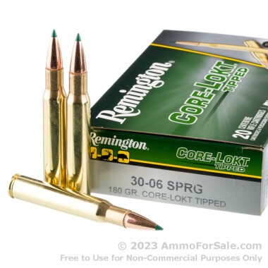 200 Rounds of 180gr Polymer Tipped 30-06 Springfield Ammo by Remington