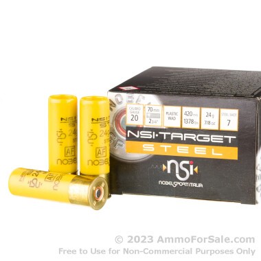 250 Rounds of 7/8 ounce #7 steel shot 20ga Ammo by NobelSport
