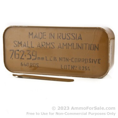 640 Rounds of 122gr FMJ 7.62x39mm Ammo by Tula in Metal Container