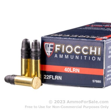 50 Rounds of 40gr LRN .22 LR Ammo by Fiocchi