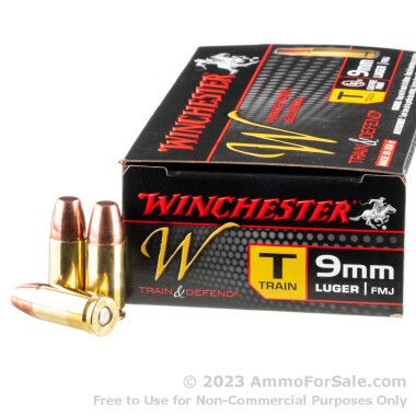 50 Rounds of 147gr FMJ 9mm Train & Defend Ammo by Winchester