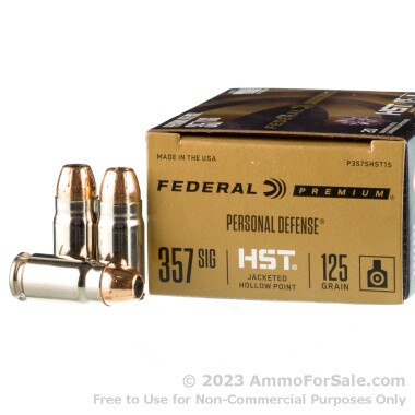 20 Rounds of 125gr JHP .357 SIG Ammo by Federal