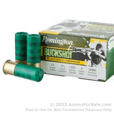 25 Rounds of 00 Buck 12ga Ammo by Remington Express