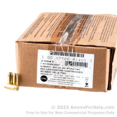 650 Rounds of 180gr MC .40 S&W Ammo by Remington