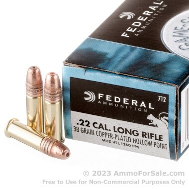 500  Rounds of 38gr CPHP .22 LR Ammo by Federal
