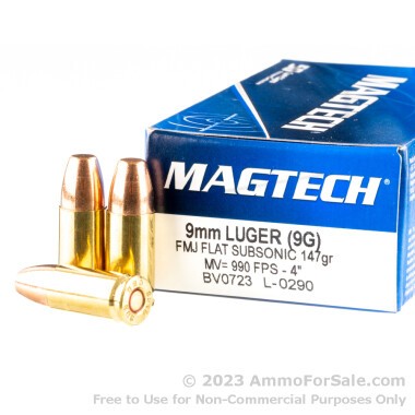 50 Rounds of 147gr FMC 9mm Ammo by Magtech