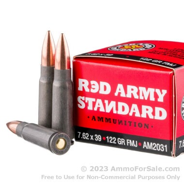 20 Rounds of 122gr FMJ 7.62x39mm Ammo by Red Army Standard