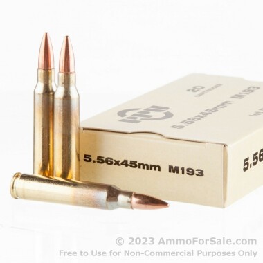 1000 Rounds of 55gr FMJ M193 5.56x45 Ammo by Prvi Partizan
