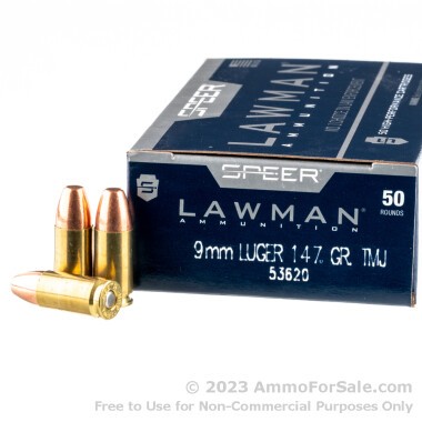 50 Rounds of 147gr TMJ 9mm Ammo by Speer