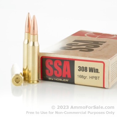 20 Rounds of 168gr Hollow Point Boat Tail .308 Win Ammo by Silver State Armory