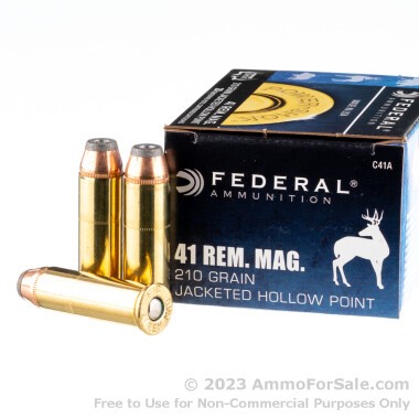 20 Rounds of 210gr JHP .41 Rem Mag Ammo by Federal