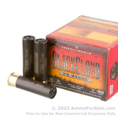 25 Rounds of 3-1/2" 1 1/2 ounce BBB Shot 12ga Ammo by Federal Blackcloud