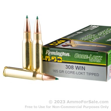 20 Rounds of 165gr Polymer Tipped .308 Win Ammo by Remington