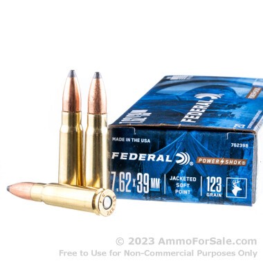 20 Rounds of 123gr SP 7.62x39mm Ammo by Federal