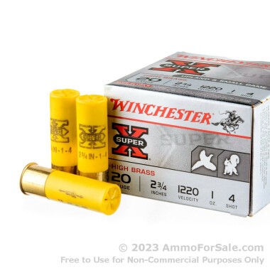 250 Rounds of 1 ounce #4 shot 20ga Ammo by Winchester