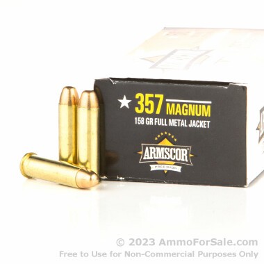 50 Rounds of 158gr FMJ .357 Mag Ammo by Armscor