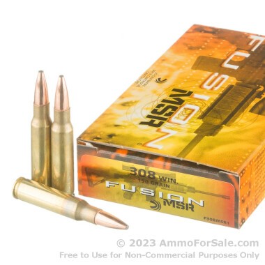 20 Rounds of 150gr Fusion .308 Win Ammo by Federal