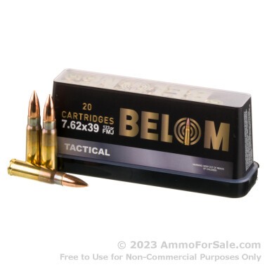 480 Rounds of 123gr FMJ 7.62x39 Ammo by Belom
