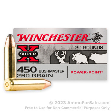 20 Rounds of 260gr SP .450 Bushmaster Ammo by Winchester