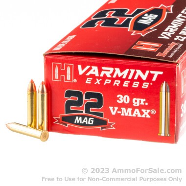 200 Rounds of 30gr V-MAX 22 WMR Ammo by Hornady
