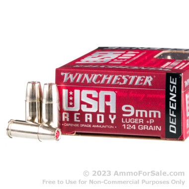 20 Rounds of 124gr JHP 9mm +P Ammo by Winchester