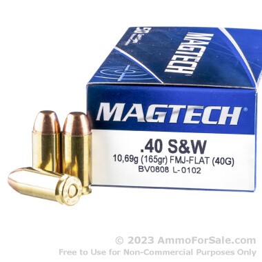 1000 Rounds of 165gr FMC .40 S&W Ammo by Magtech
